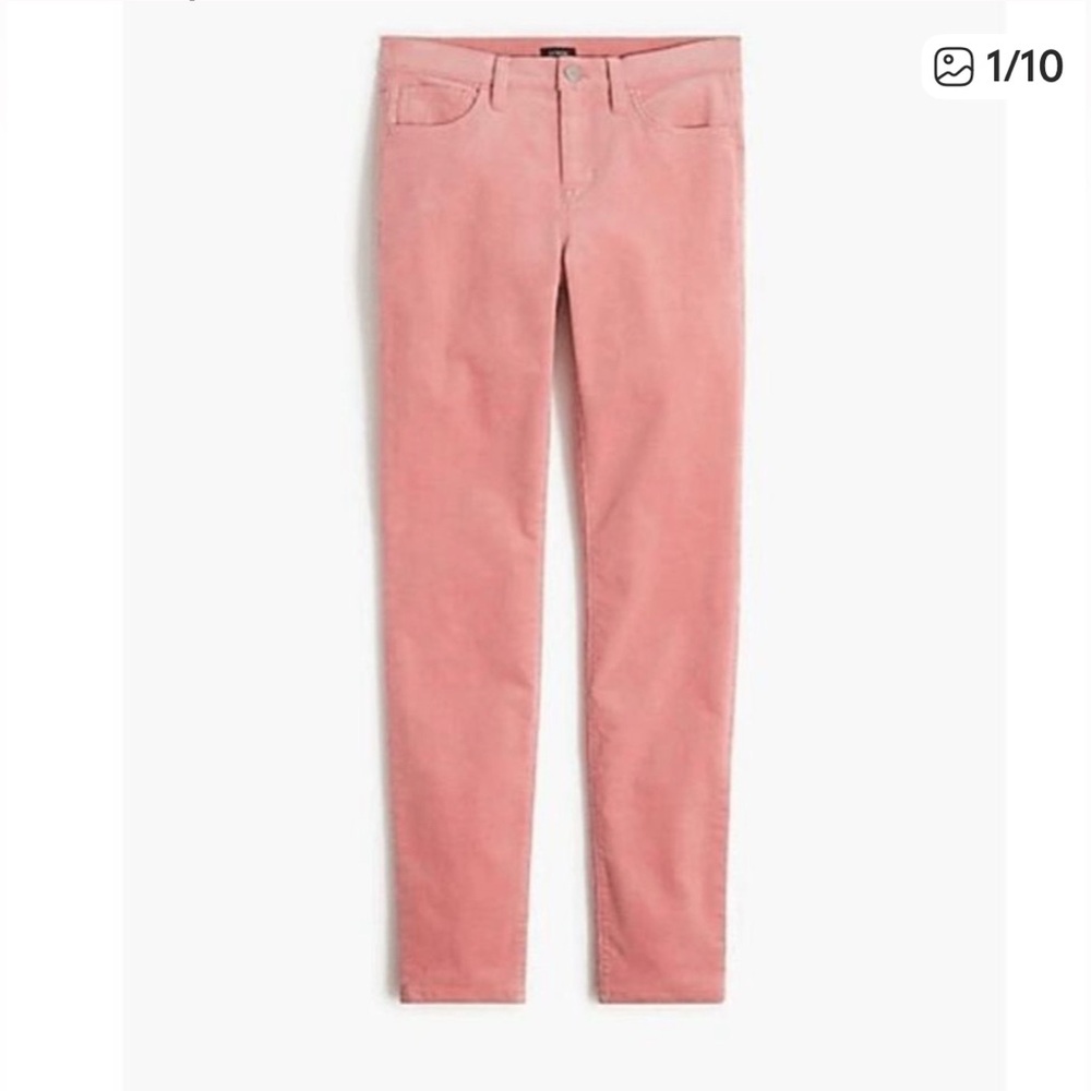 J. Crew 9" Mid-rise Skinny Corduroy Pant Pink Size 27